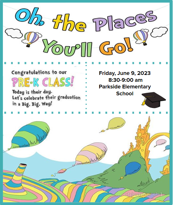  Pre K Graduation - June 9th @ 8:30  AM 